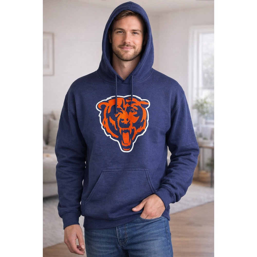 Chicago Bears NFL Hoodie‎ Navy Blue Team Apparel Pullover Men's M NWOT